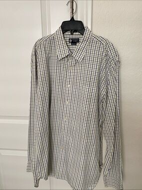 JCrew Men’s White & Blue Check Dress Shirt